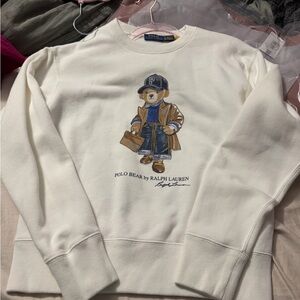 Ralph Lauren Cream Bear Crewneck Sweater